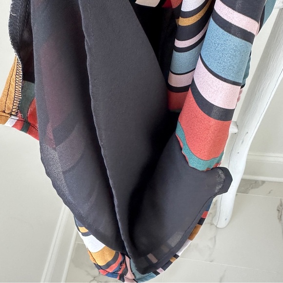 Vici Just a Dream Multicolor Striped Wrap Mini Dress Size Small - Picture 11 of 12